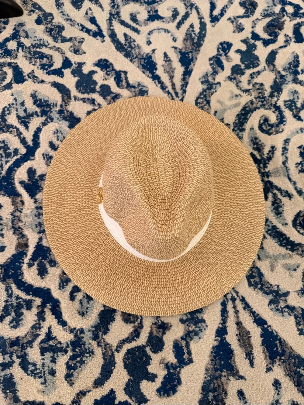 Lilly Pulitzer Woven Straw Sun Hat with White Band - Women's Beach Hat